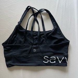 Black strappy Savvi sports bra